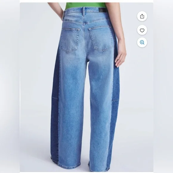 NWT Scoop 2-Tone Baggy Barrel Jeans - Picture 4 of 4